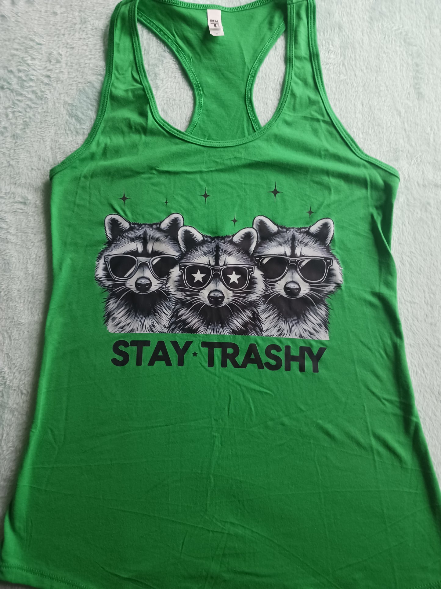 Stay trashy flowy racerback tank top