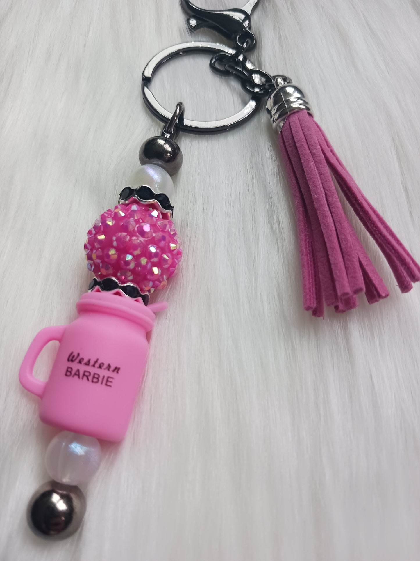 Western doll beaded keychain