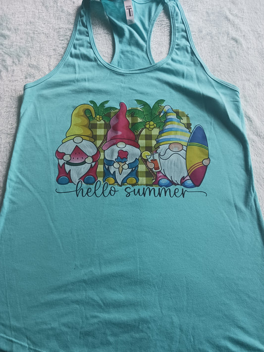 Hello summer flowy racerback tank top