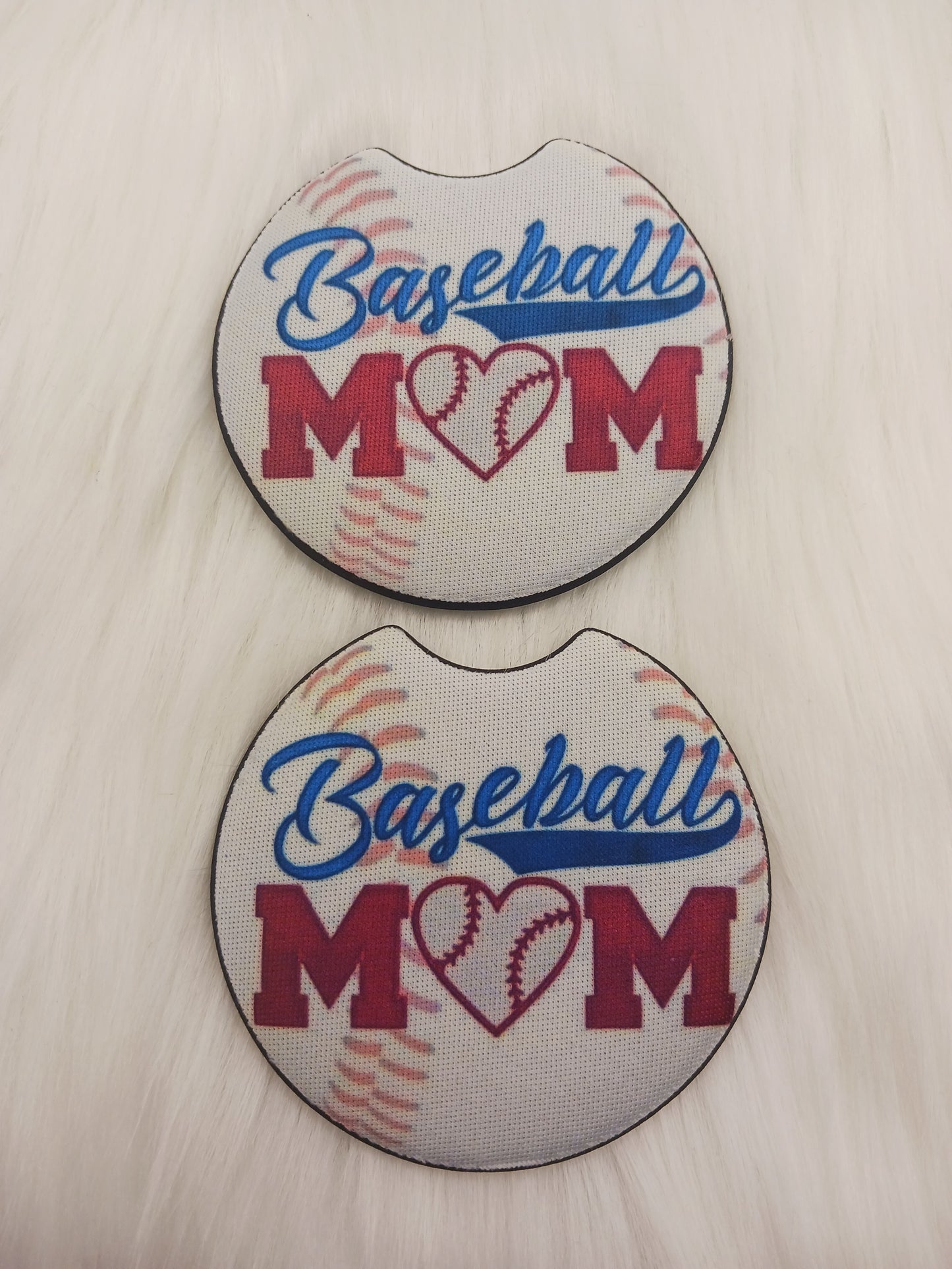 Baseball mom car coasters