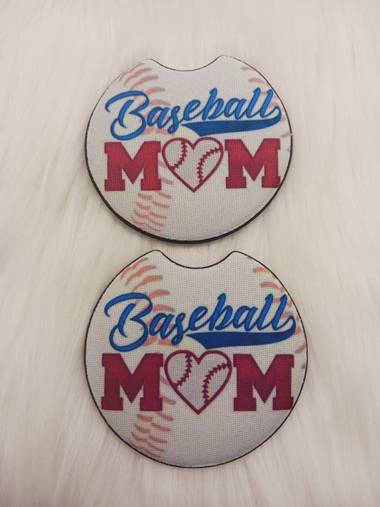 Baseball mom car coasters