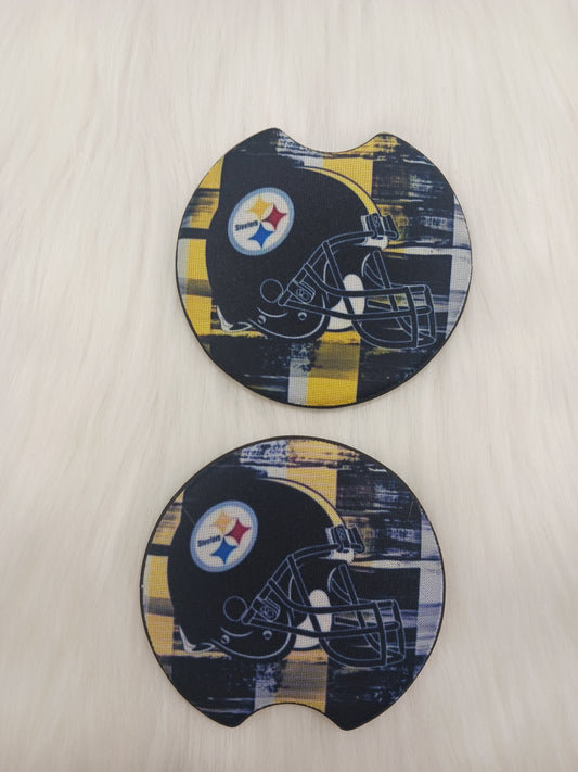 Pittsburgh helmet car coasters