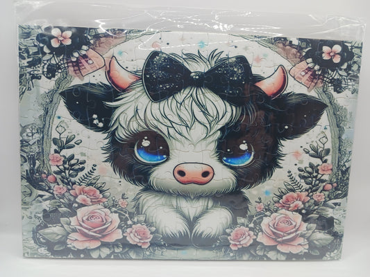 Little girl cow puzzle