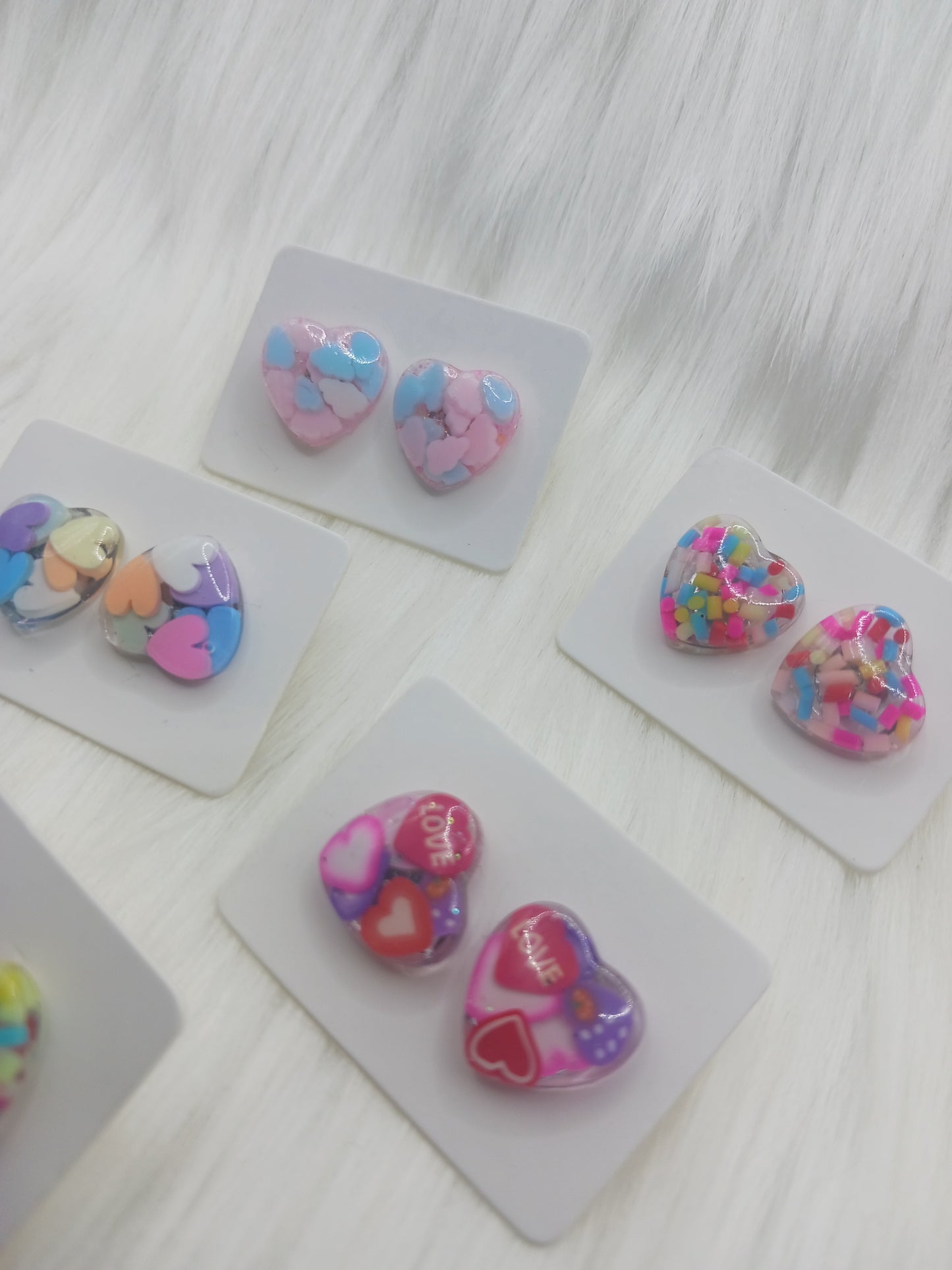 Special heart shaped stud earrings