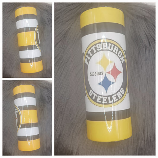 Steel stripes team tumbler