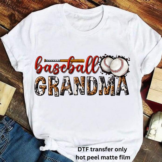 Baseball Grandma DTF transfer