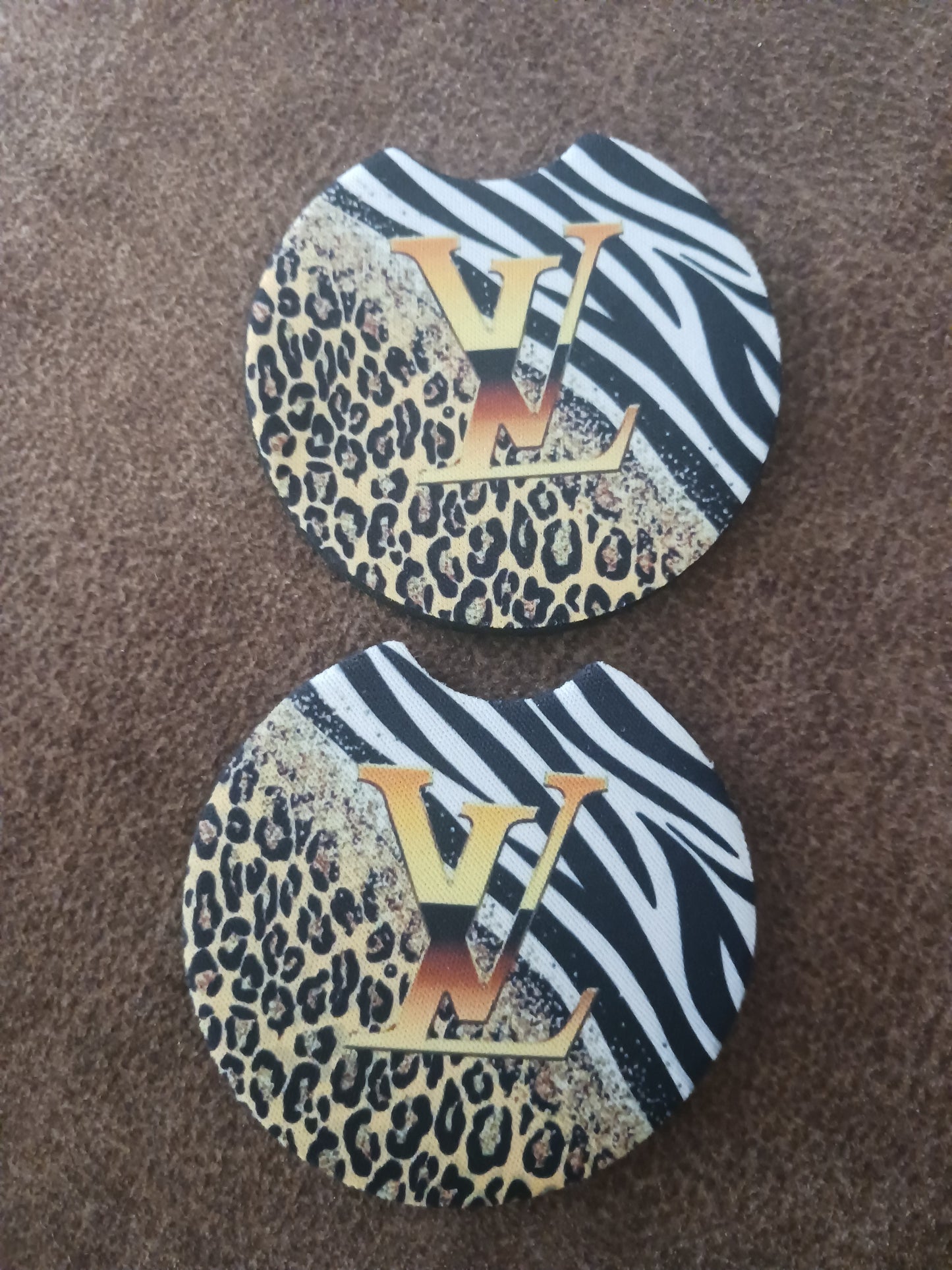 Zebra print inspired car coasters