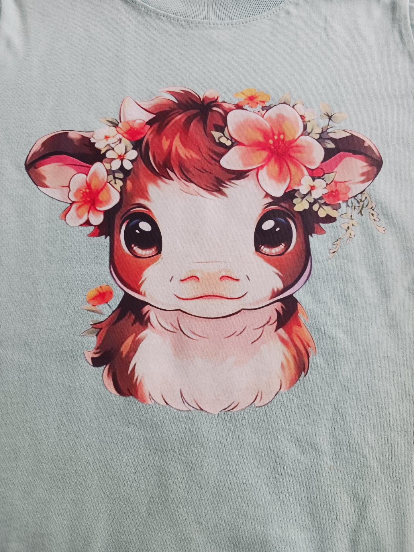 Flower cow toddler Tshirt