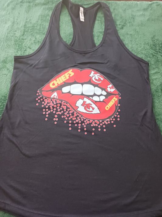 Kc lips flowy racerback tank top