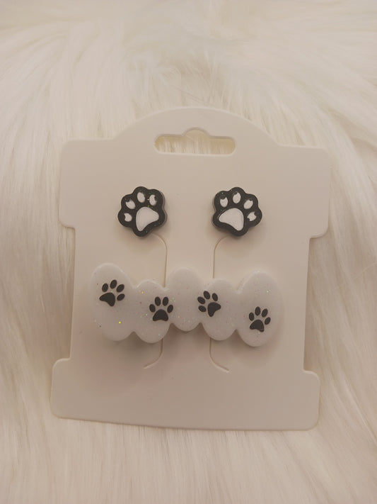 Hair clips with matching earrings