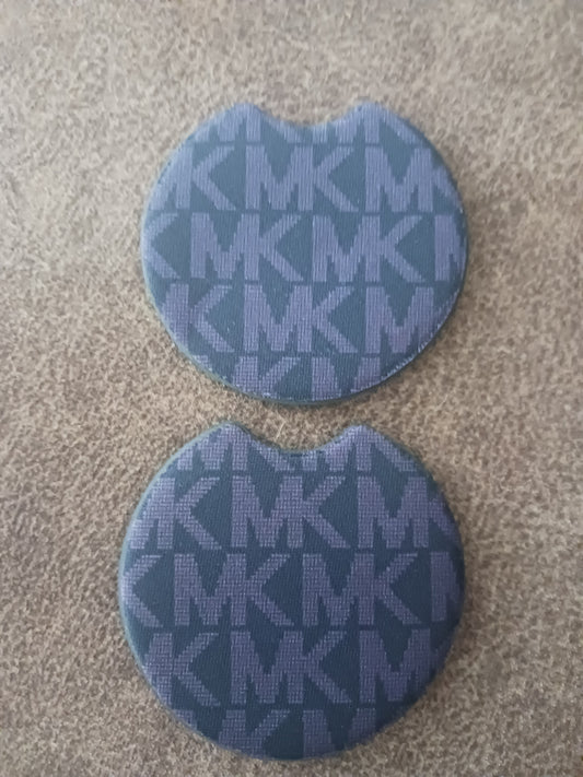 Purple M K inspired car coasters