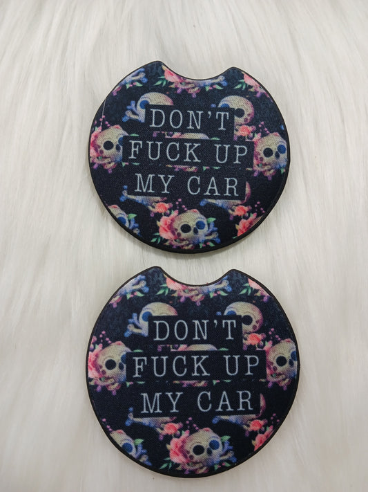 Don't F up my car car coasters