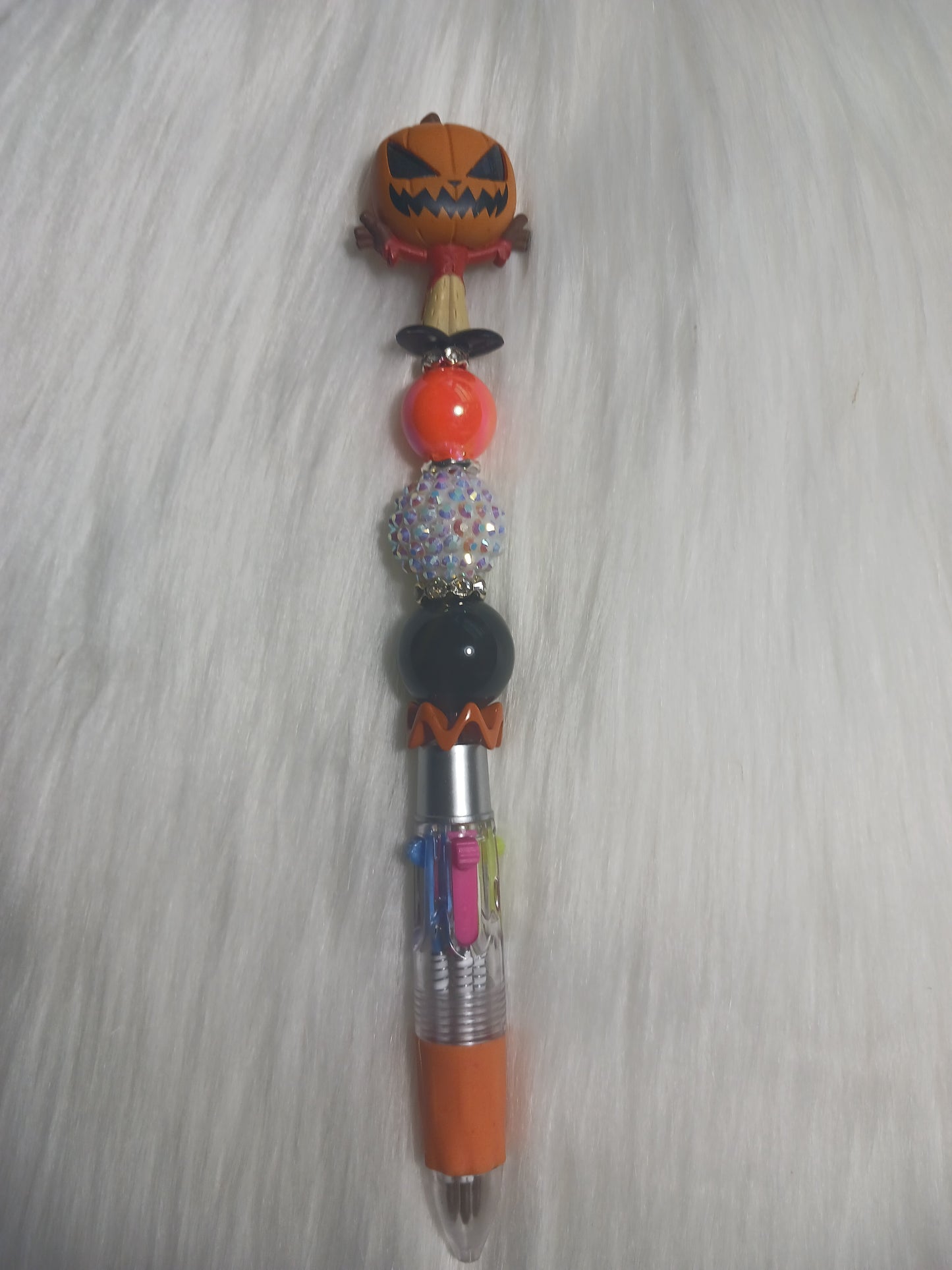 Pumpkin adorable beaded multicolored pen