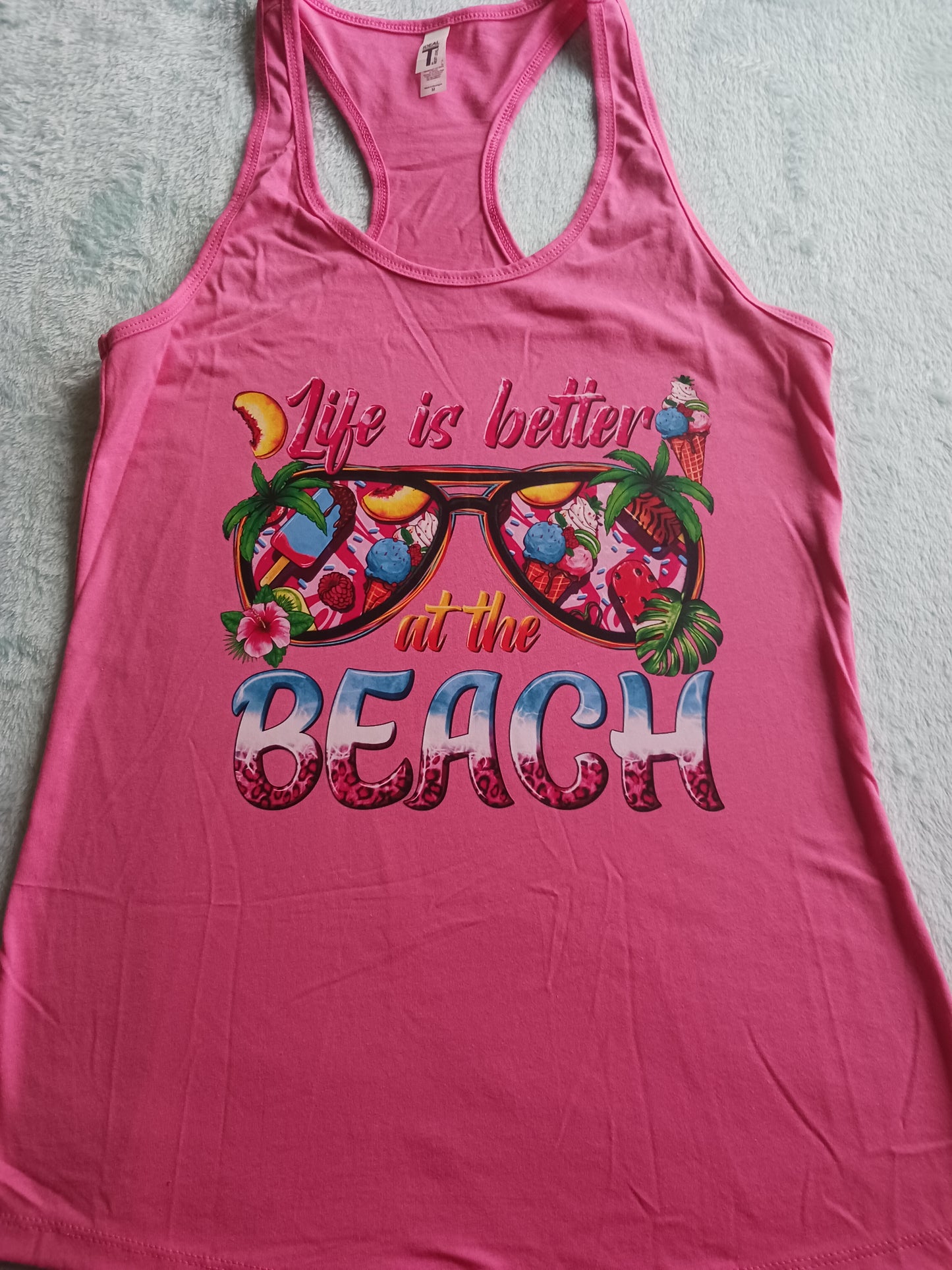 Life is better at the beach flowy racerback tank top