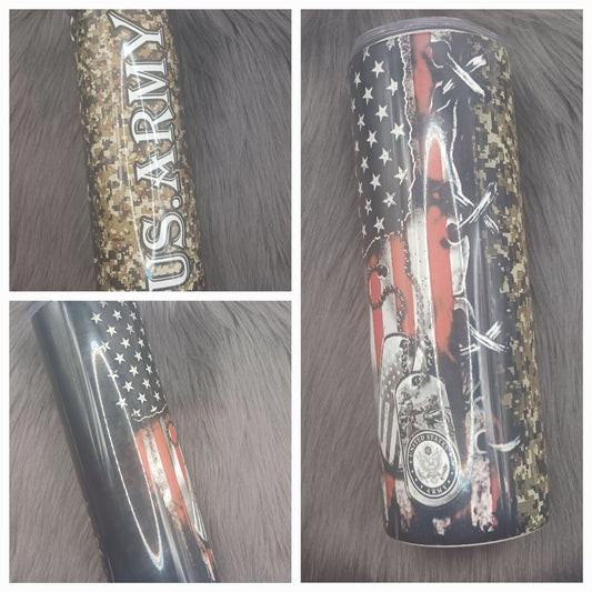 Camo us veteran tumbler