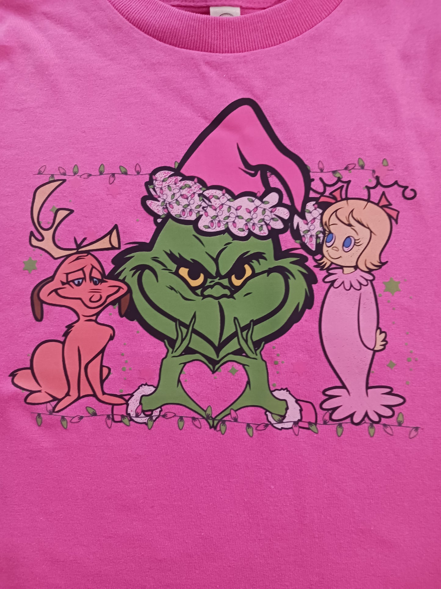 Pink green Christmas toddler Tshirt