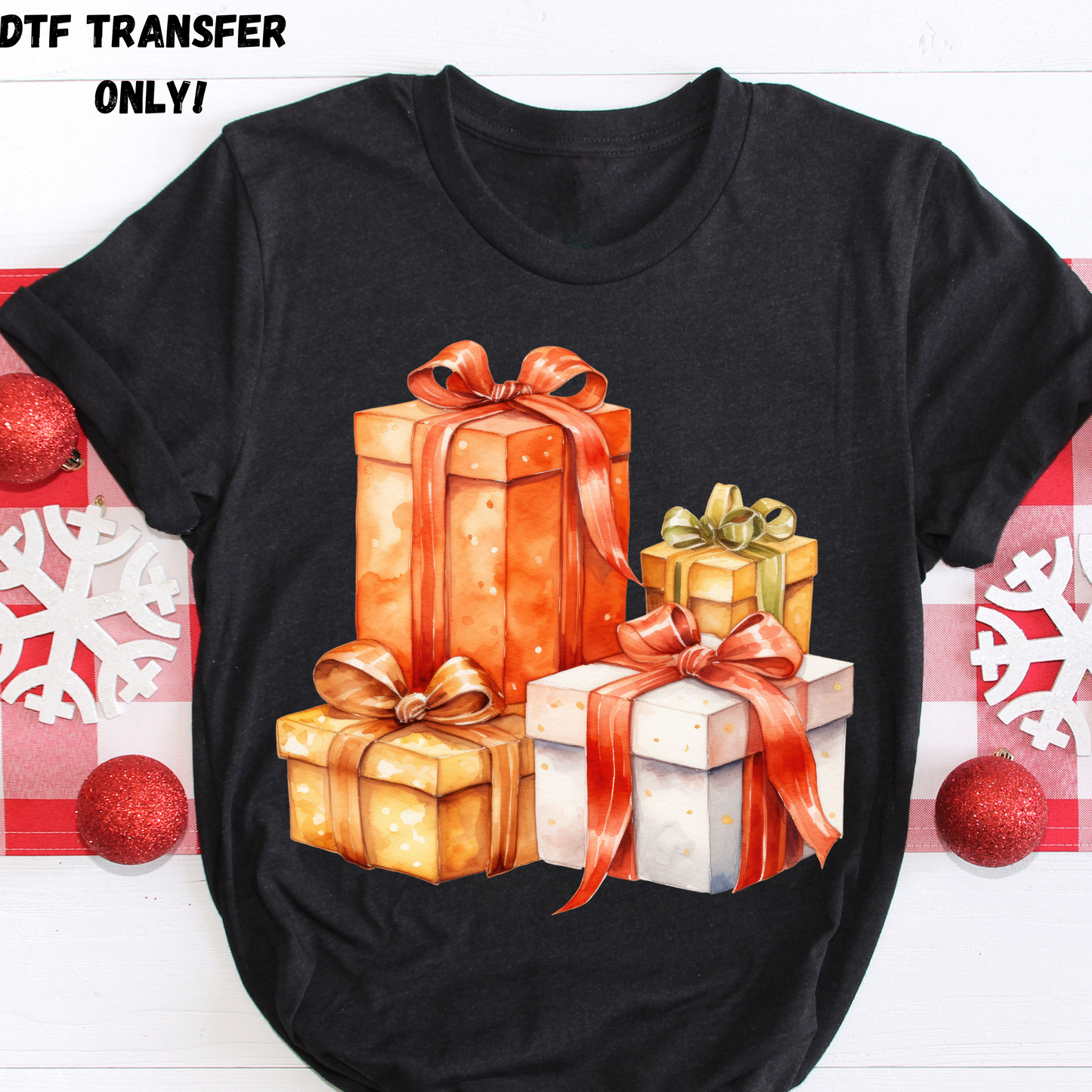 4 holiday presents DTF transfer