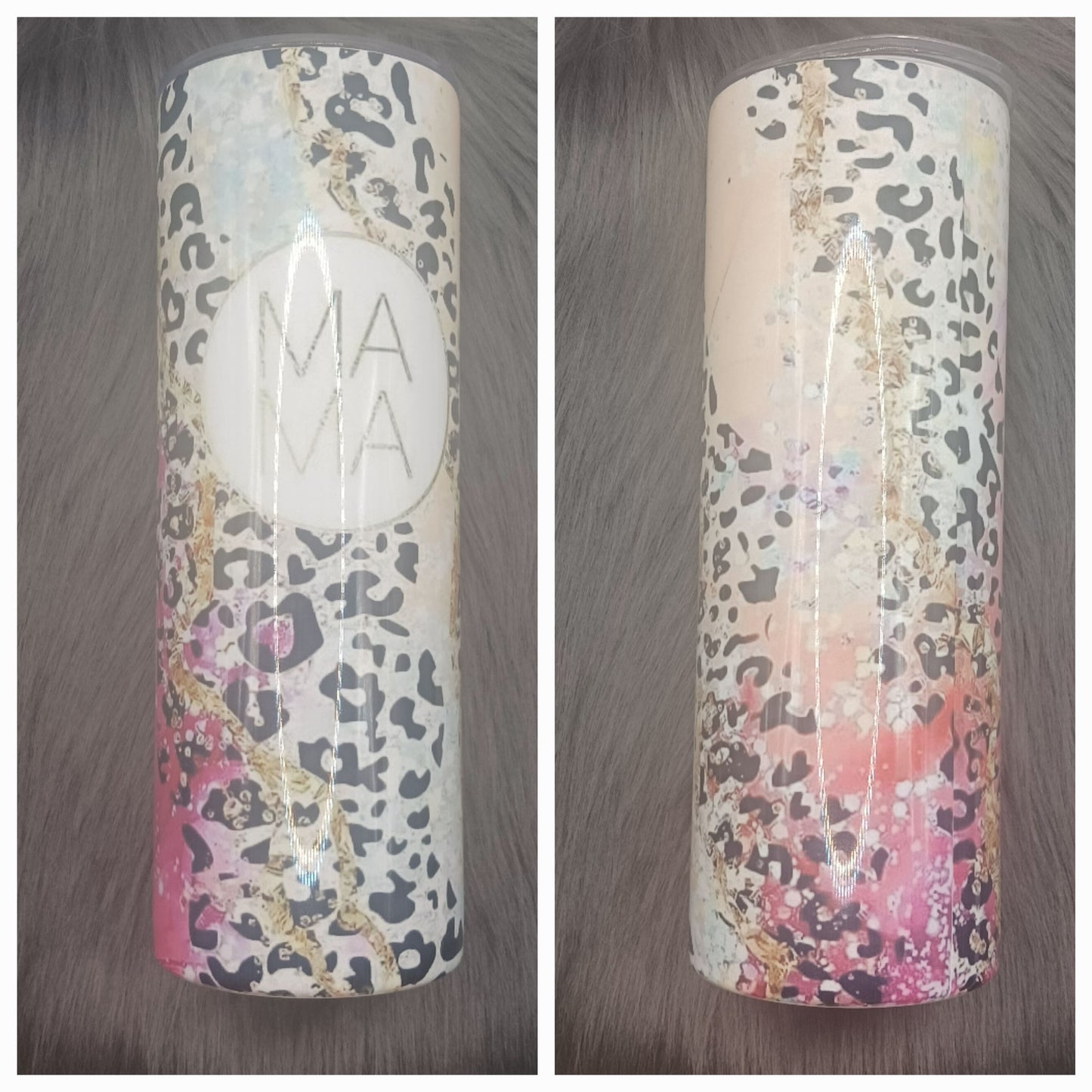 Animal print mama tumbler