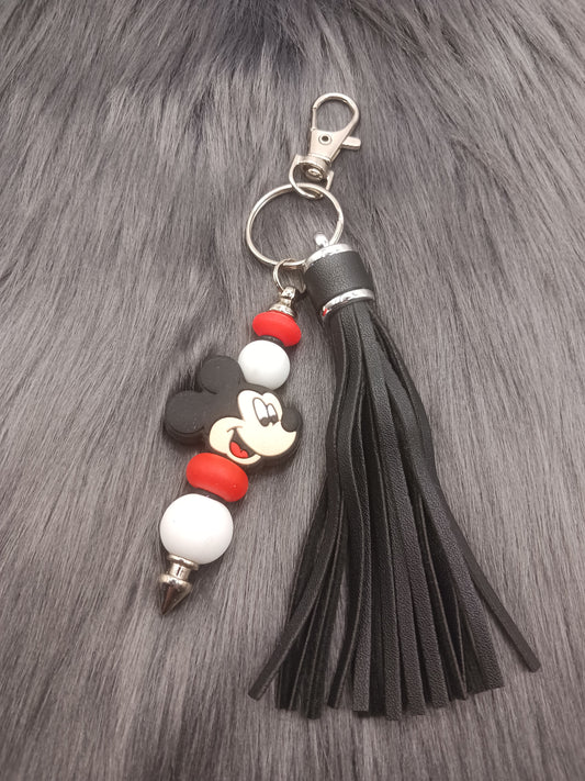 Mouse head beaded keychain