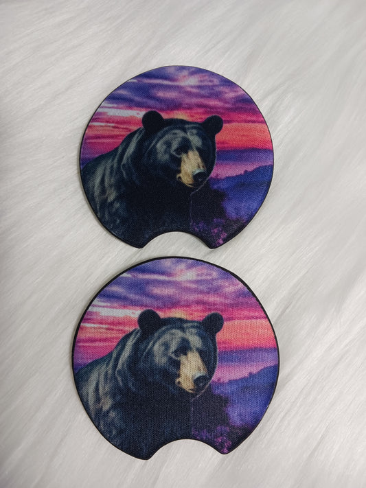 Black bear car coasters