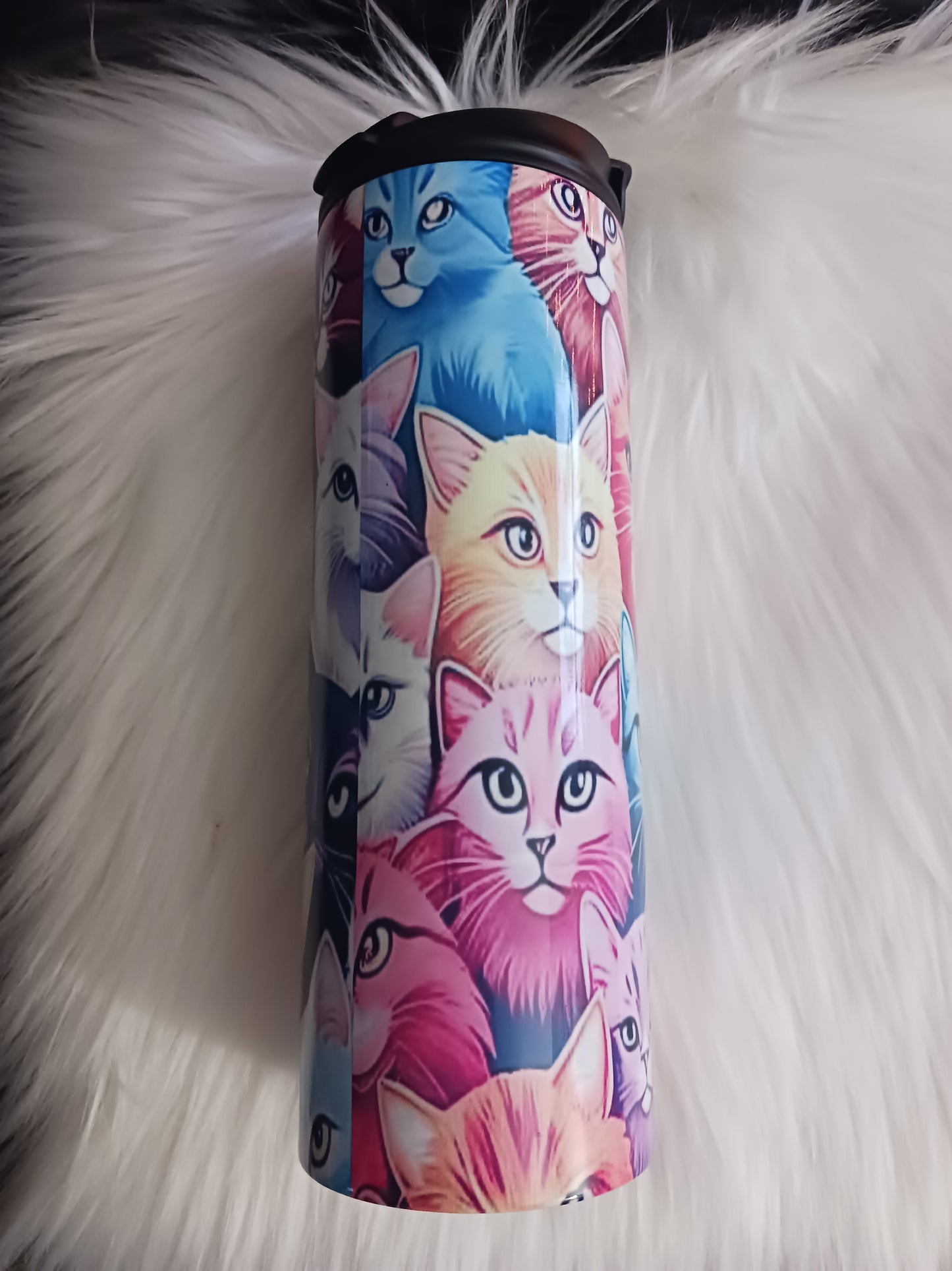 Kitty cat dual lid stainless steel 20 oz tumbler