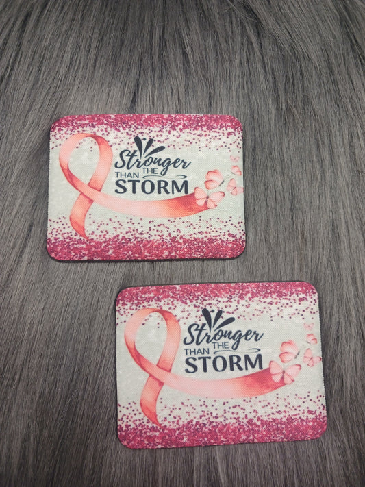 Stronger than the storm pink ribbon magnet