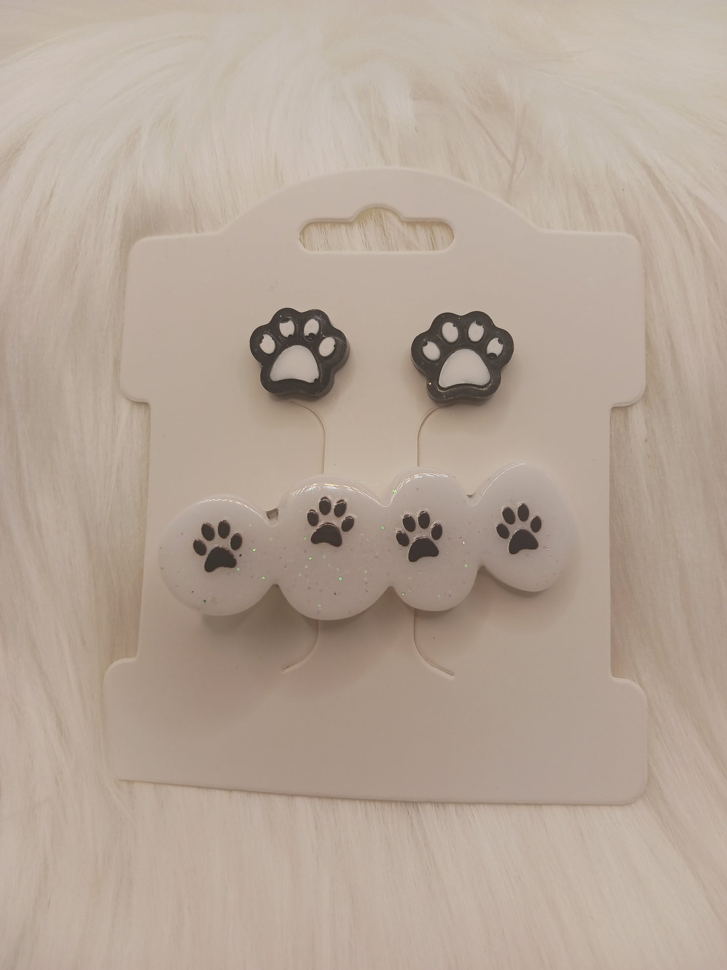 Hair clips with matching earrings