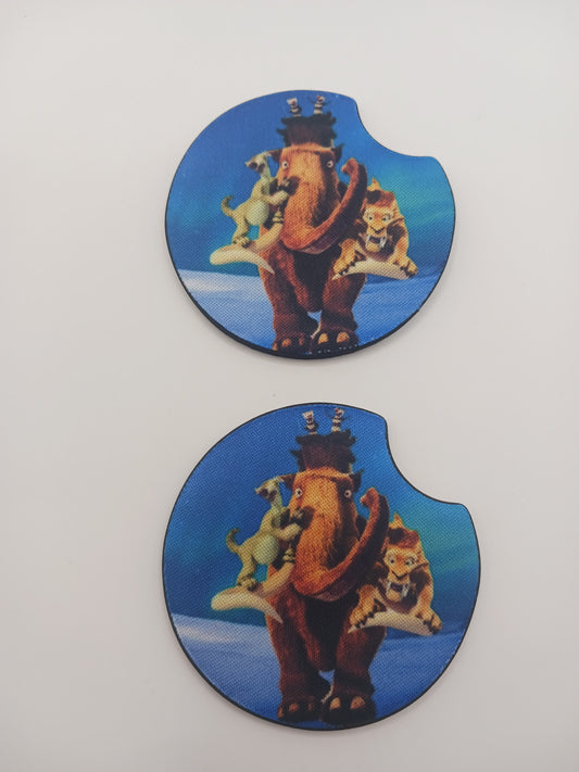 Mammoth character car coasters