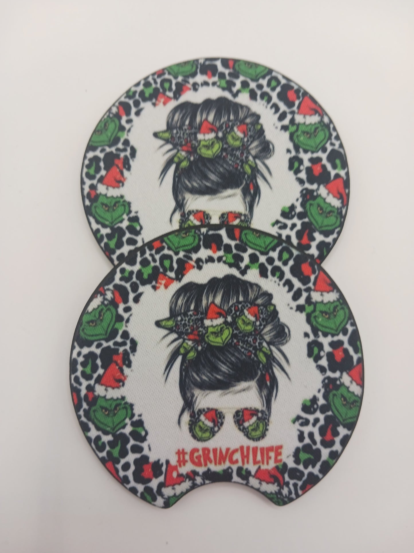 G.r.i.n.c.h. life girl car coasters