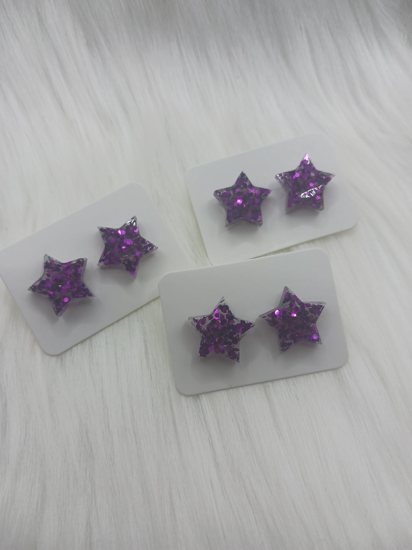 Star shaped .5" handmade stud earrings