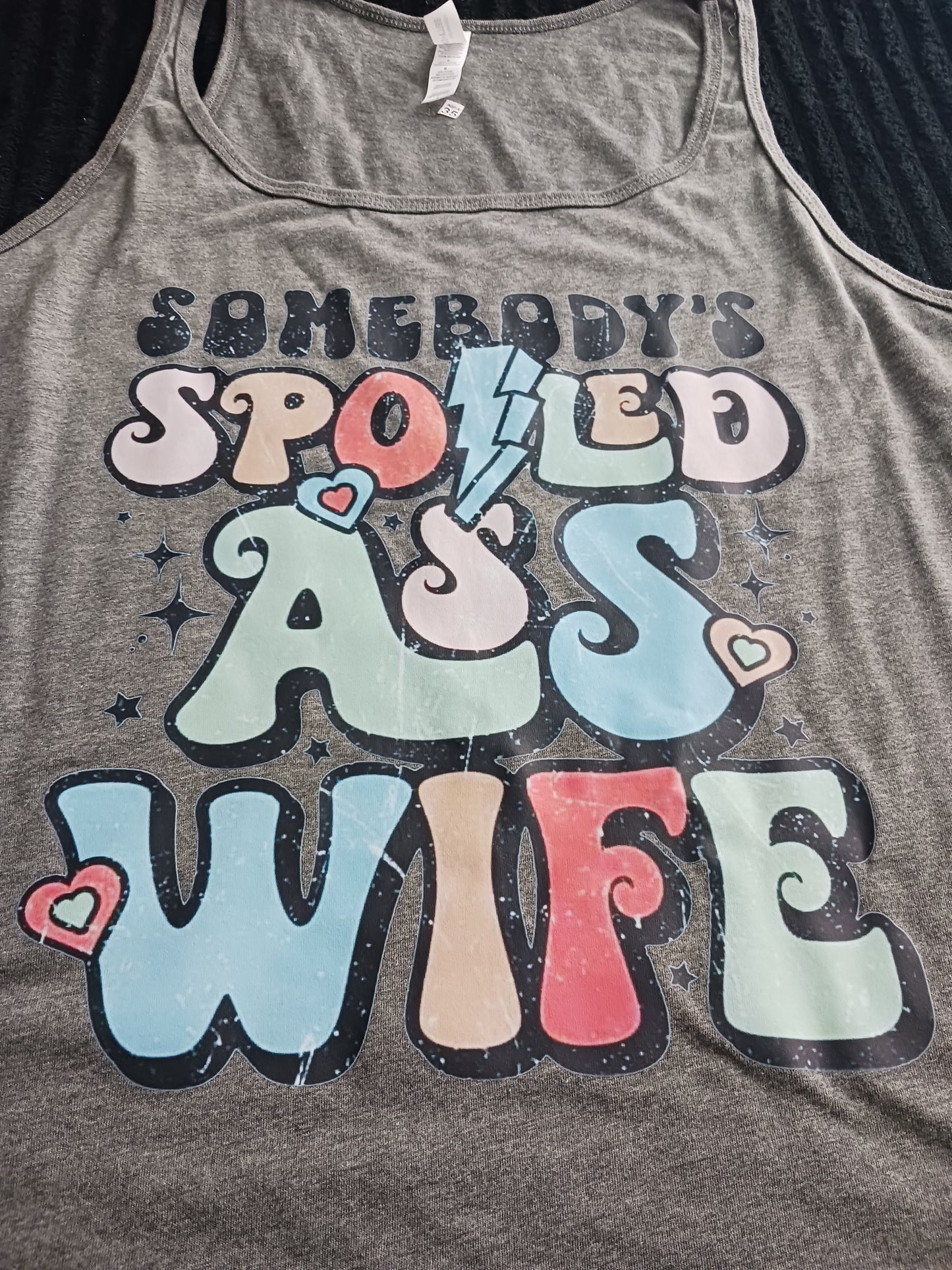 Somebody's spoiled ass wife flowy racerback tank top