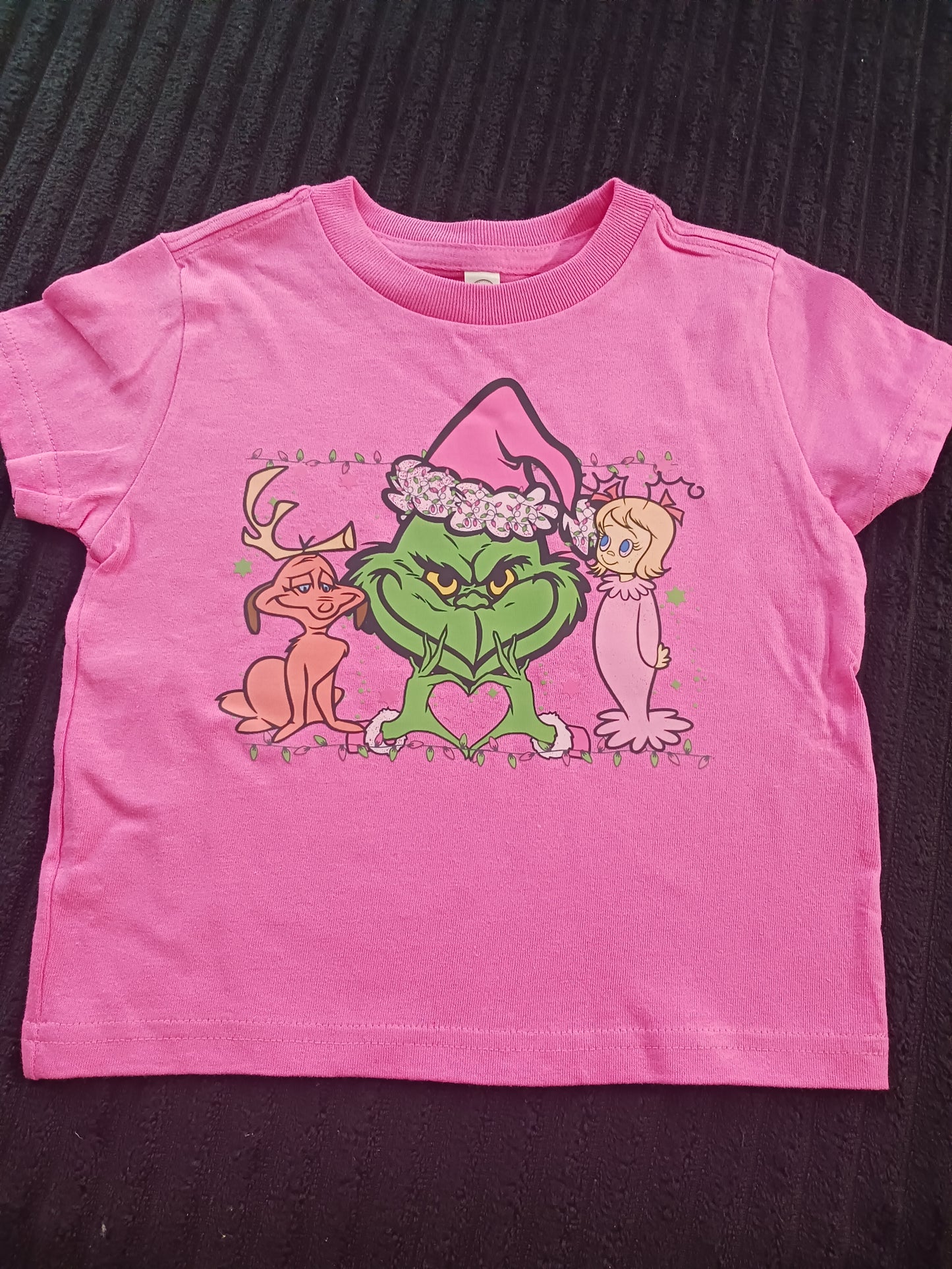 Pink green Christmas toddler Tshirt