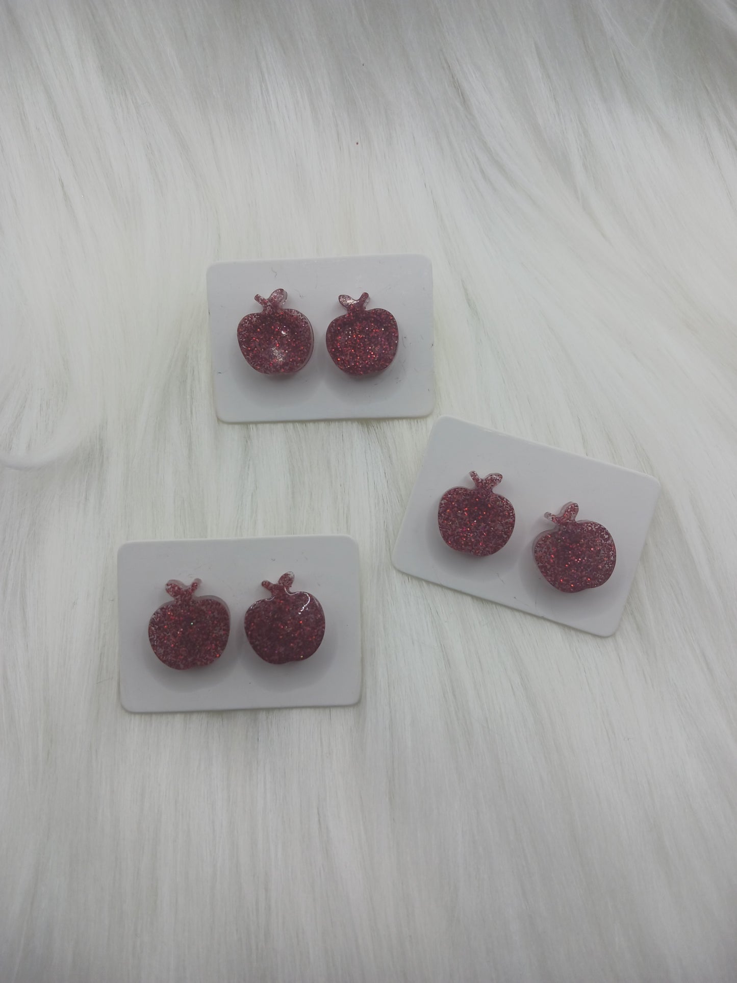 Apple shaped stud earrings