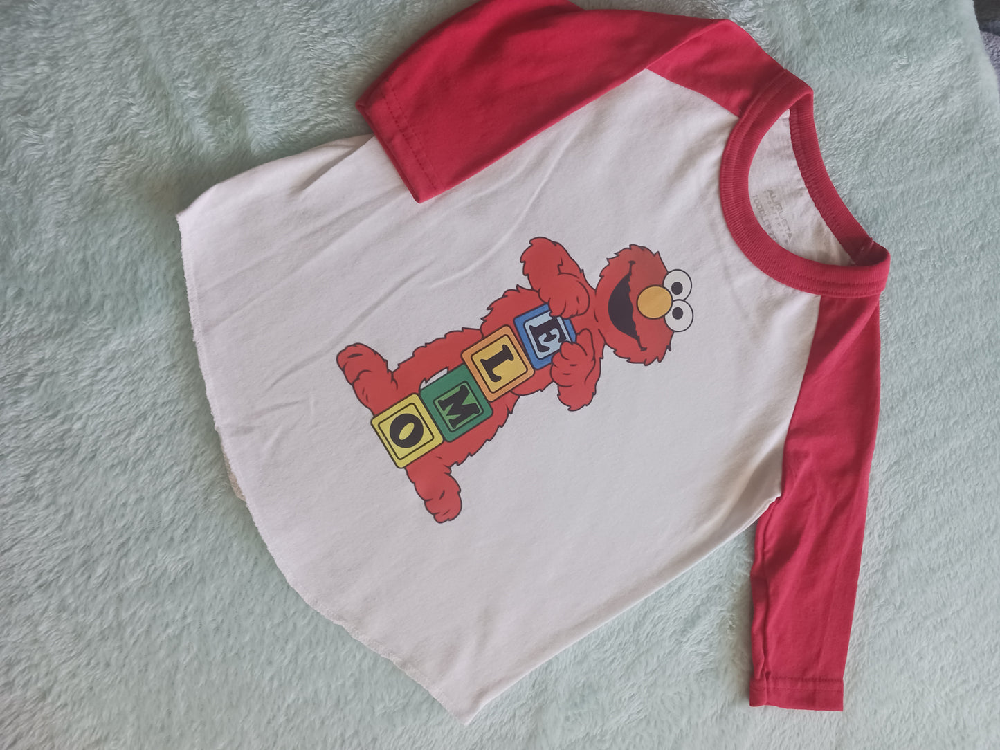 Red monster 3/4 sleeve toddler shirt