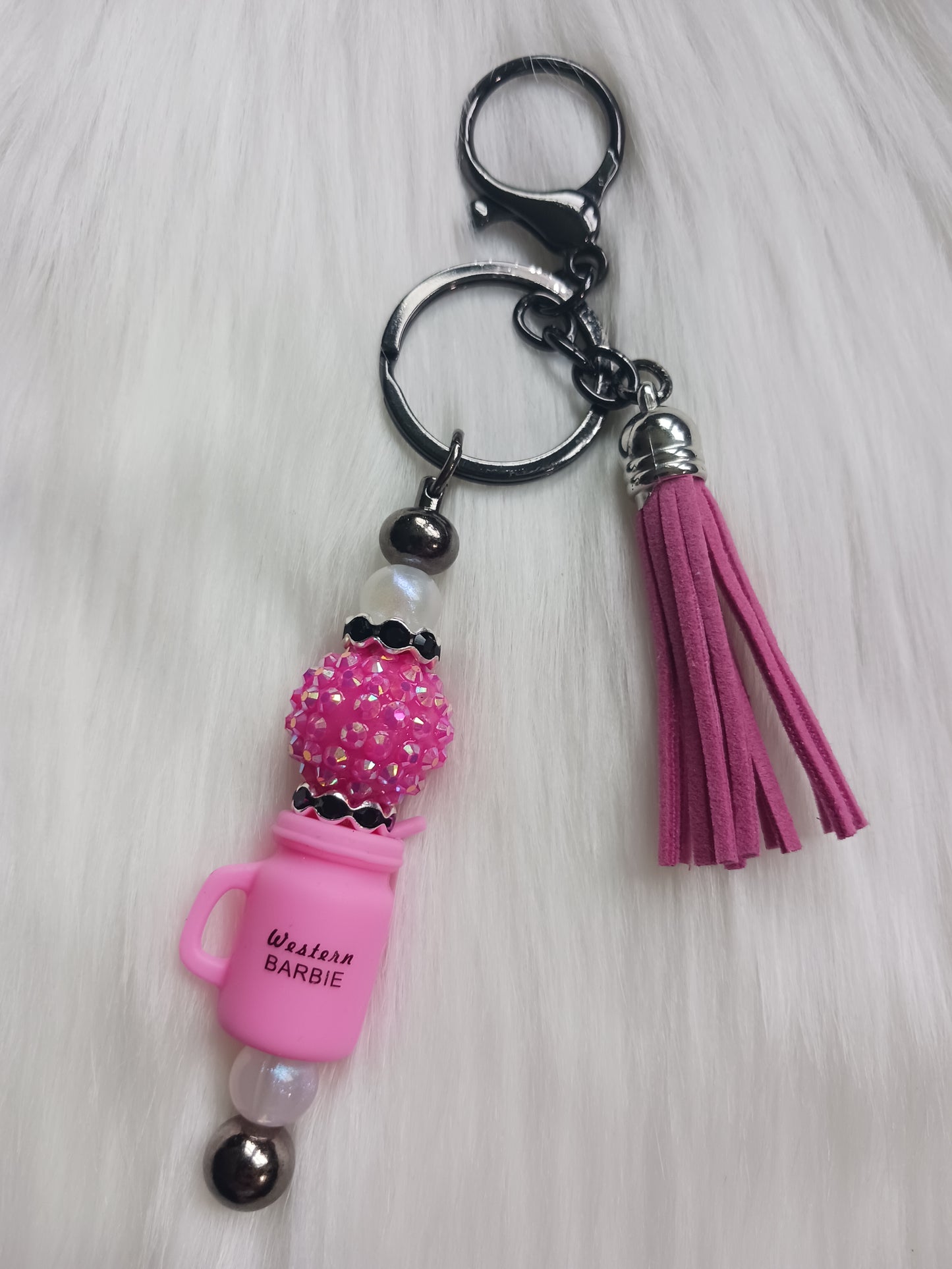 Western doll beaded keychain