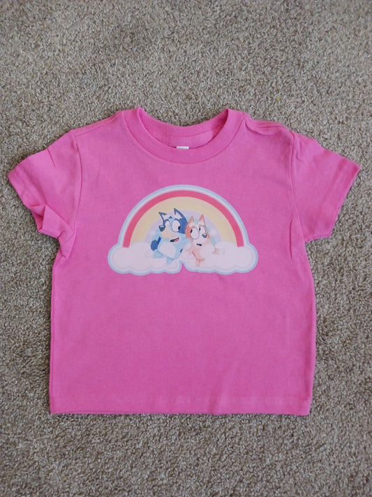 Blue rainbow dogs tshirt