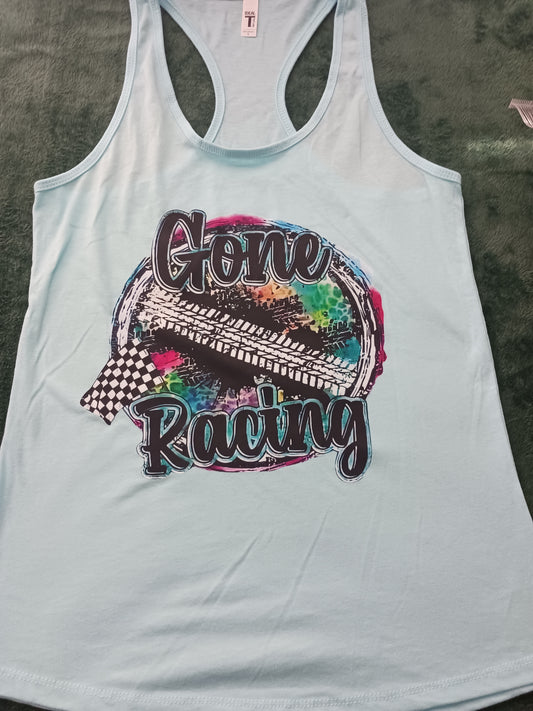 Gone racing flowy racerback tank top