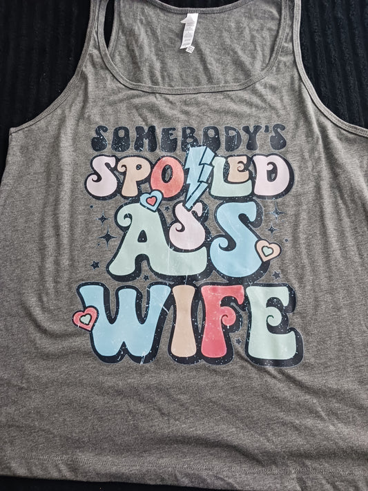 Somebody's spoiled ass wife flowy racerback tank top