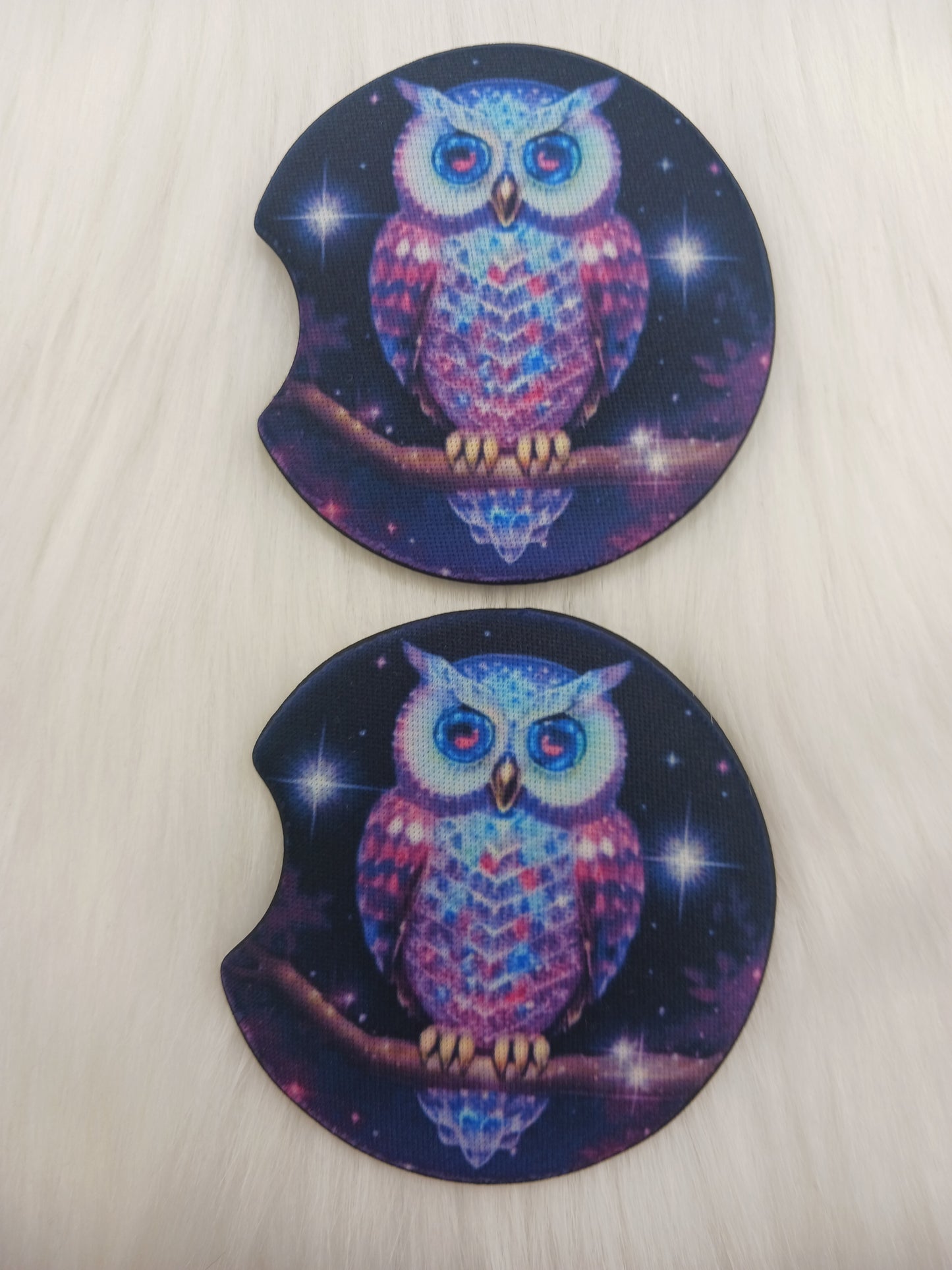 Night owl car coasters