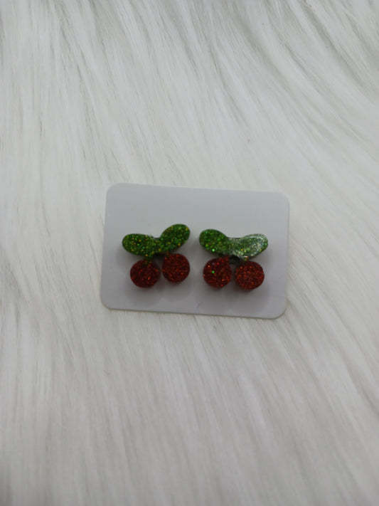 Cherry stud earrings