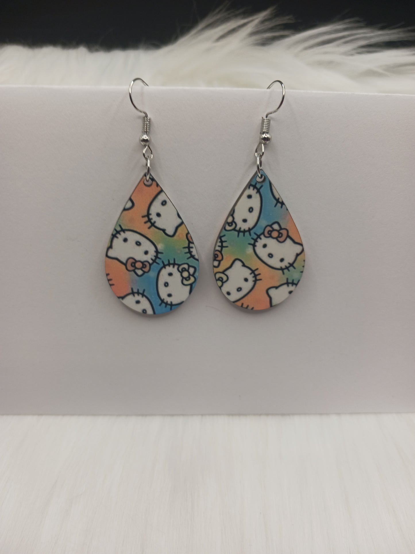 Pastel kitty earrings