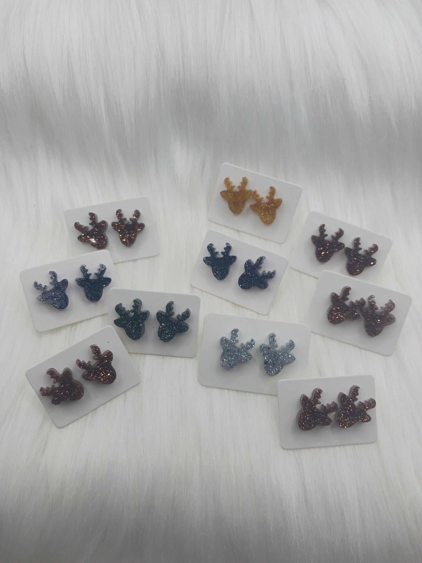 Reindeer shaped stud earrings