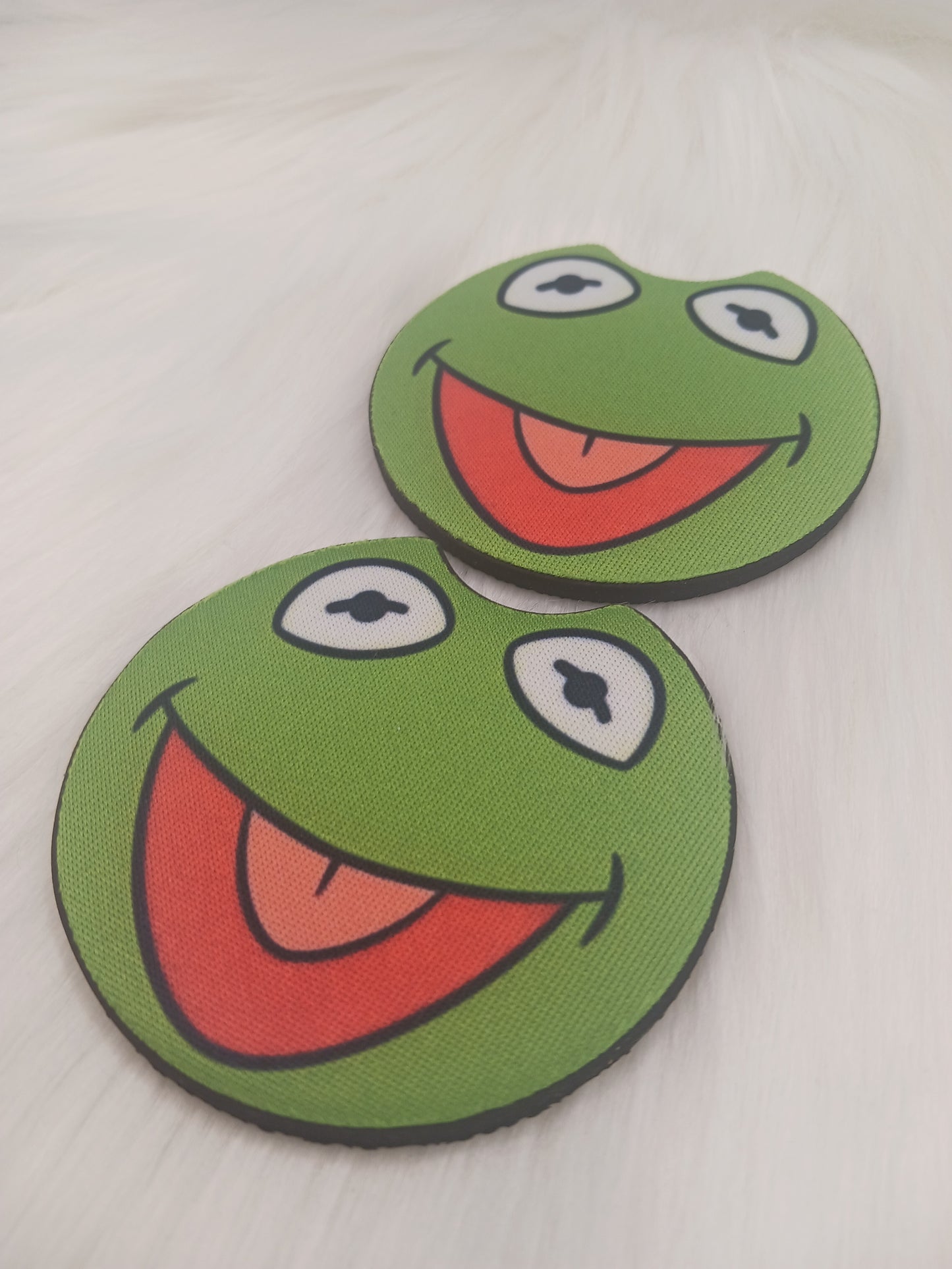 Green frog car coasters