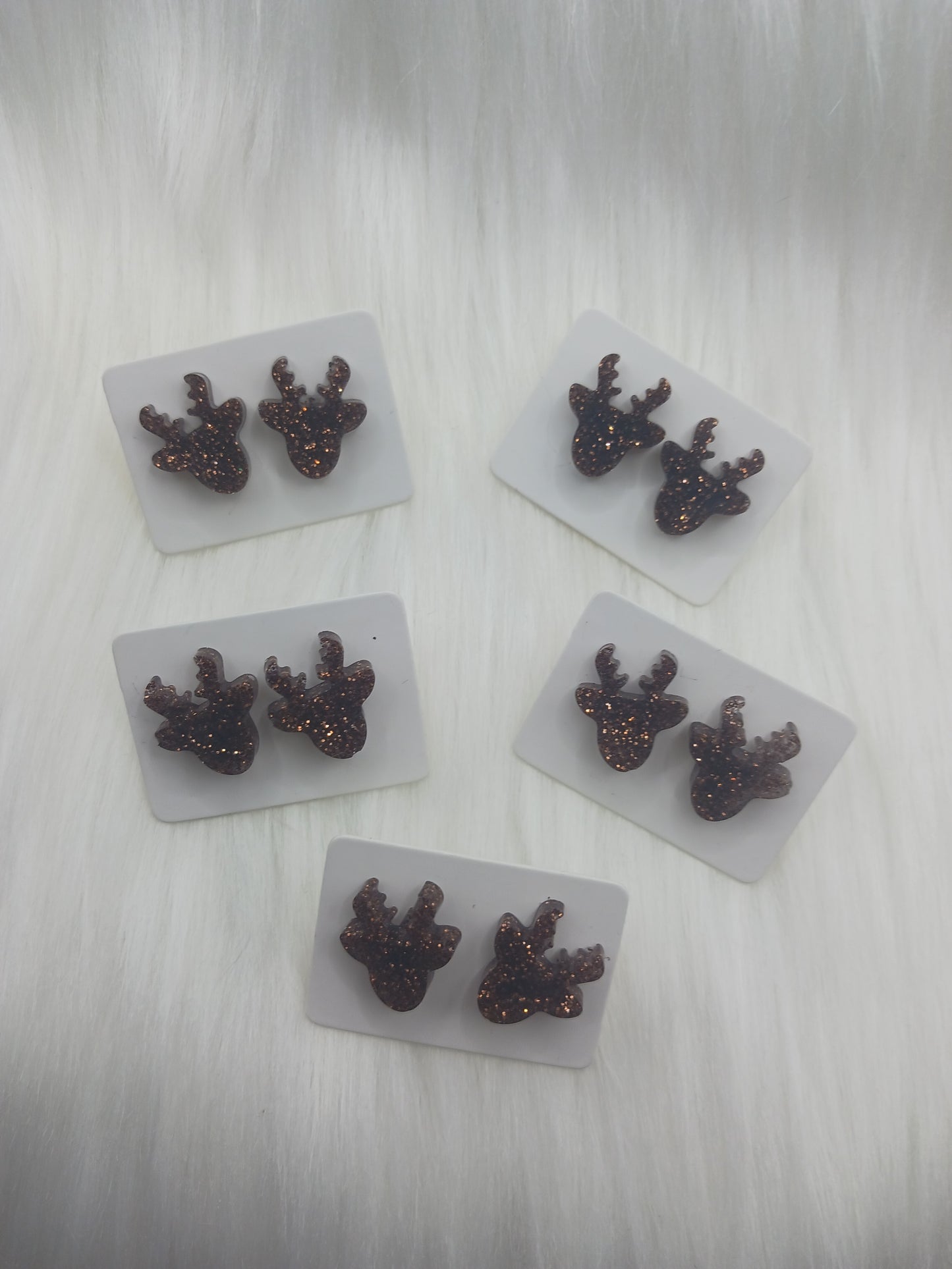 Reindeer shaped stud earrings