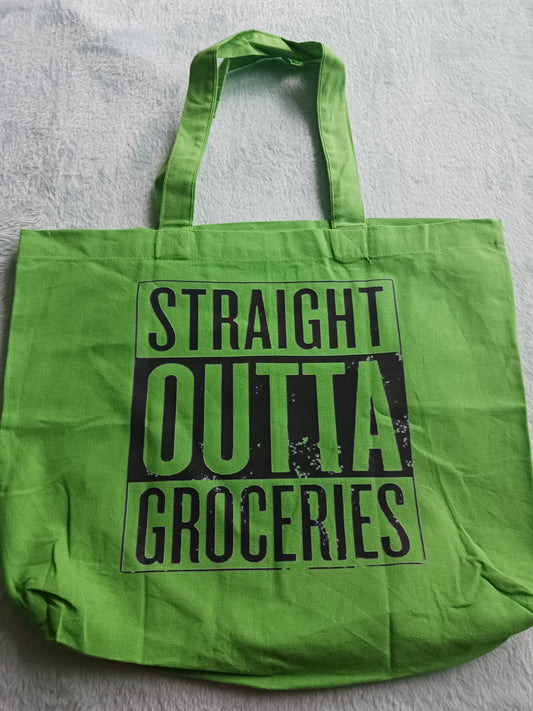 Straight outta groceries tote bag