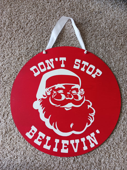 Don't stop believing door hanger