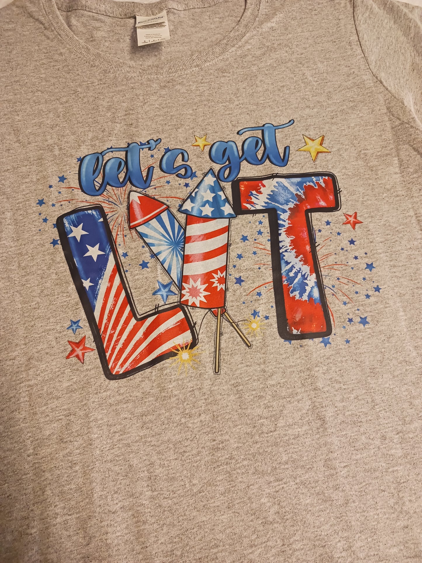 Let's get lit firework ladies Tshirt