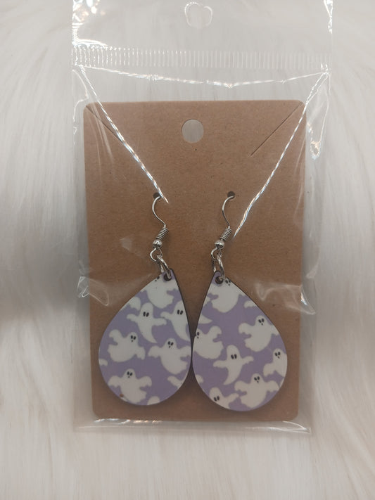 Purple ghost earrings