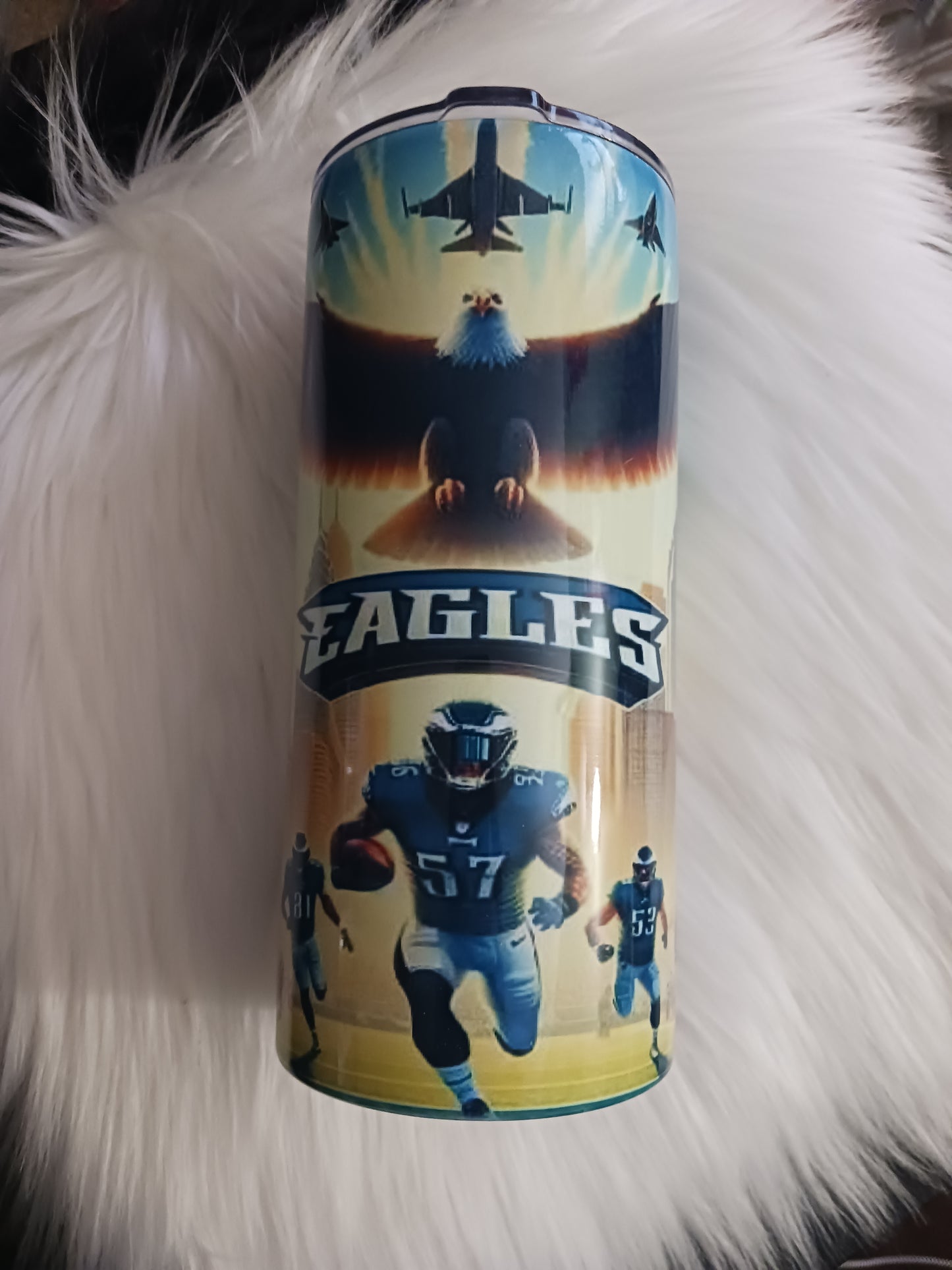 Team bird eagle 22 oz stainless steel fatty tumbler