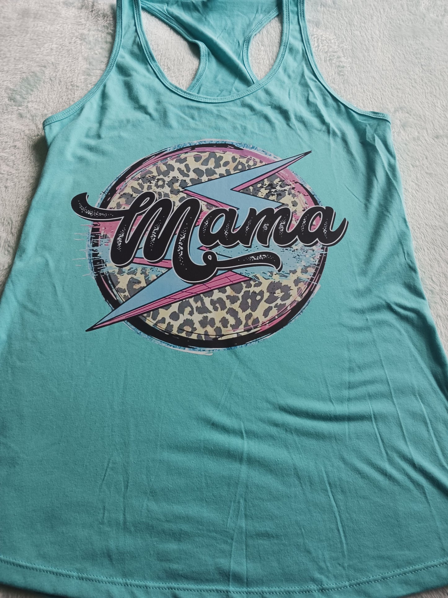 Mama bolt flowy racerback tank top